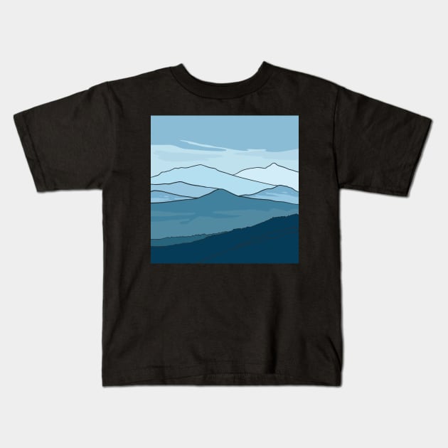 Mountain Range Kids T-Shirt by fromherotozero